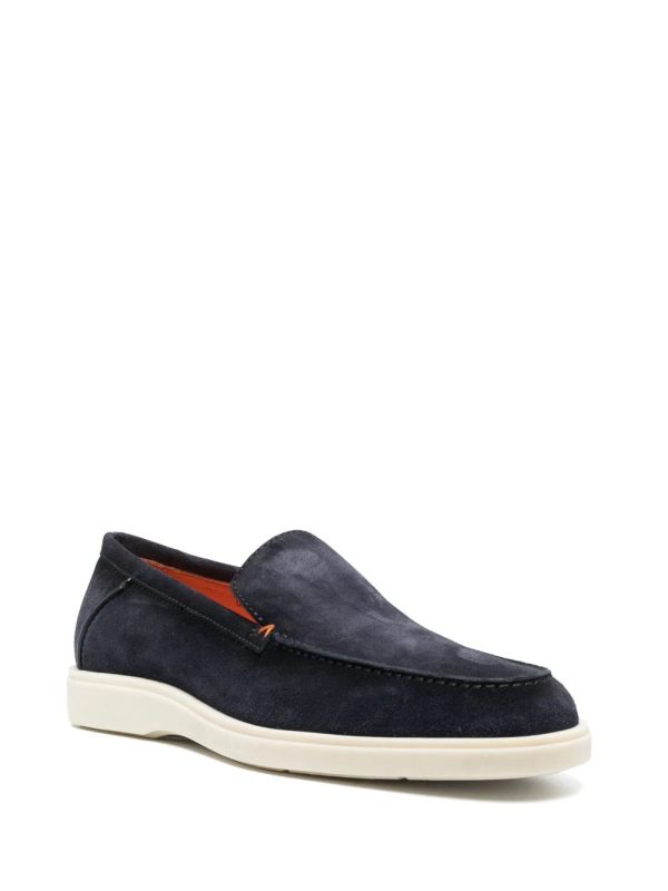 Almond-Toe Suede Loafers Hot on Sale