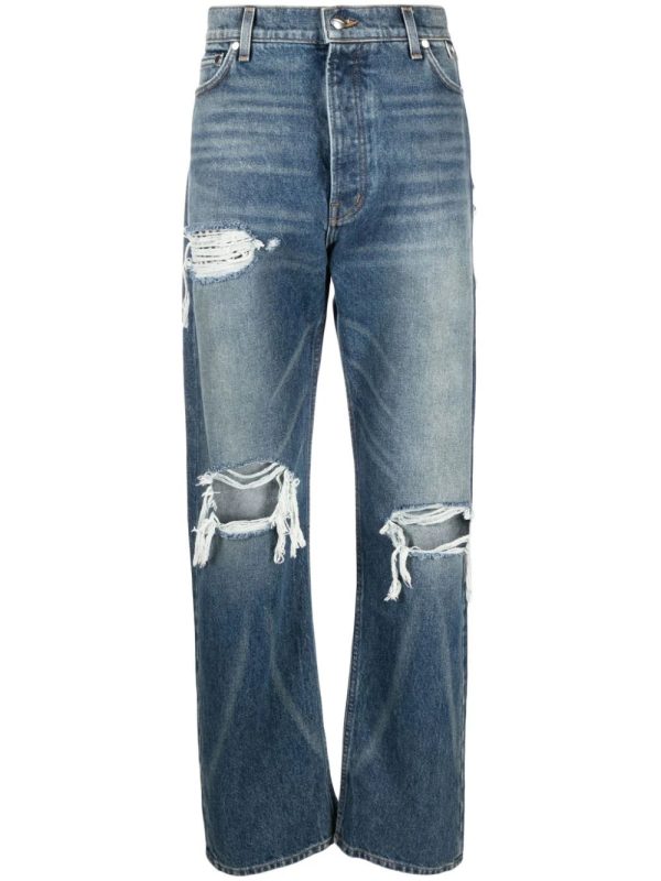 Boxer Distressed Straight-Leg Jeans For Cheap