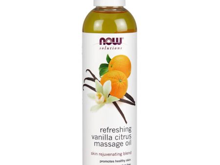 Refreshing Vanilla Citrus Massage Oil, 8 oz, NOW Foods For Sale