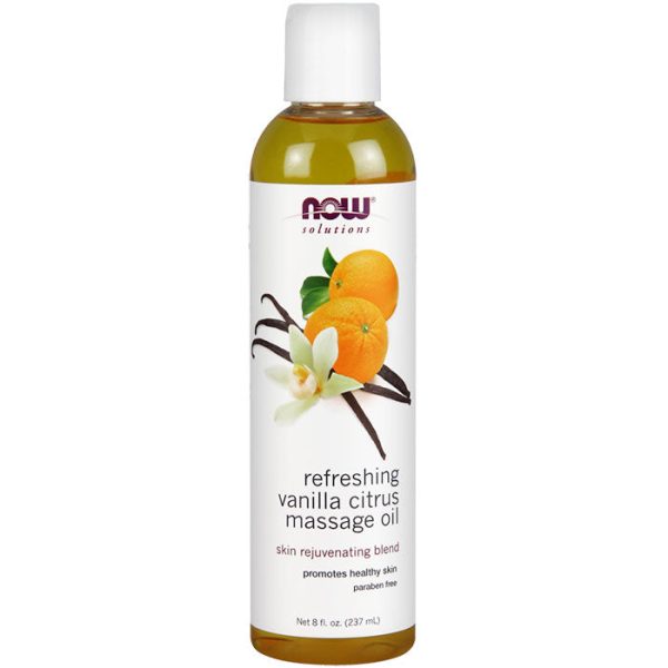 Refreshing Vanilla Citrus Massage Oil, 8 oz, NOW Foods For Sale