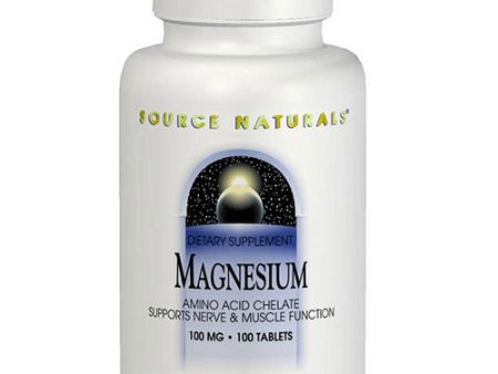 Magnesium Chelate 100mg elemental 250 tabs from Source Naturals Online now