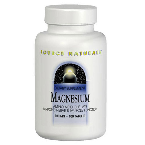 Magnesium Chelate 100mg elemental 250 tabs from Source Naturals Online now