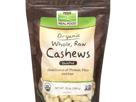 Organic Cashews, Whole, Raw & Unsalted, 10 oz, NOW Foods Supply