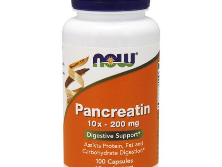 Pancreatin 10X 200 mg, 100 Capsules,  NOW Foods Cheap