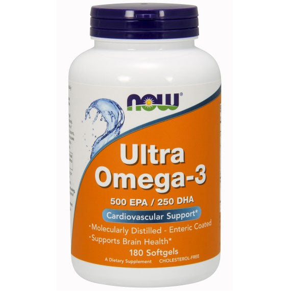 Ultra Omega 3 Fish Oil, 500 EPA   250 DHA, 180 Softgels, NOW Foods For Sale