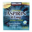 Kirkland Signature Low Dose Aspirin 81 mg Enteric Coated, 365 Tablets Sale