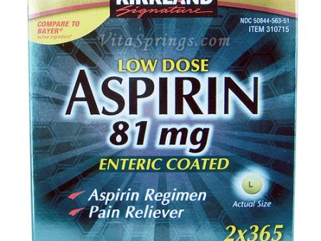 Kirkland Signature Low Dose Aspirin 81 mg Enteric Coated, 365 Tablets Sale