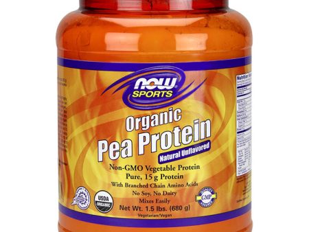 Pea Protein Organic, Natural Unflavored, 1.5 lb, NOW Foods Fashion