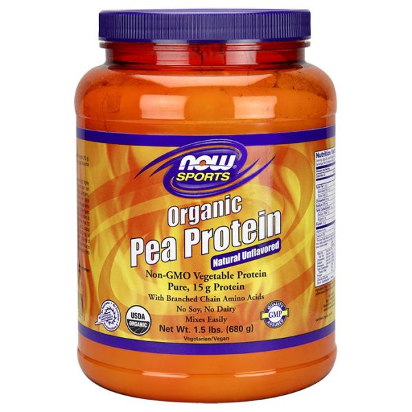 Pea Protein Organic, Natural Unflavored, 1.5 lb, NOW Foods Fashion