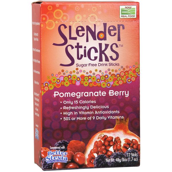 Pomegranate Berry Slender Sticks, Sugar Free Drink Mix, 12 Sticks, NOW Foods For Discount