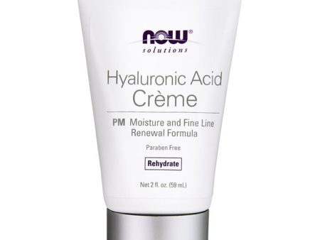 Hyaluronic Acid Cream, Night Moisture & Renewal Formula, 2 oz, NOW Foods Supply