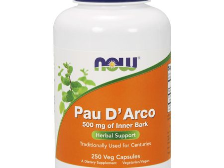 Pau D Arco 500 mg, Value Size, 250 Vegetarian Capsules, NOW Foods Online Sale