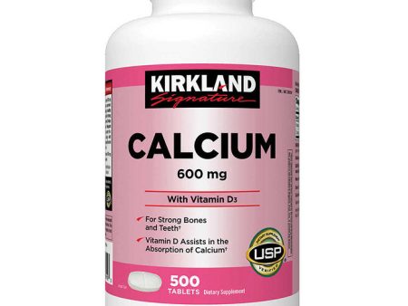 Kirkland Signature Calcium 600 mg + D3, Calcium Plus Vitamin D, 500 Tablets Online now