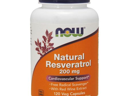 Natural Resveratrol 200 mg, Value Size, 120 Vegetarian Capsules, NOW Foods For Sale