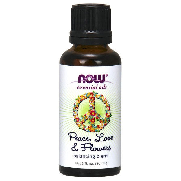 Peace, Love & Flowers Essential Oil Balancing Blend, 1 oz, NOW Foods Supply