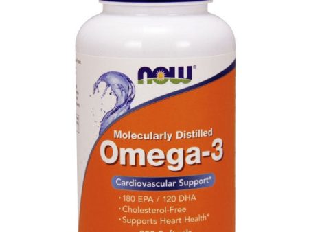 Omega-3 1000mg Fish Oil Concentrate 200 Softgels, NOW Foods on Sale