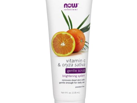 Vitamin C & Oryza Sativa Gentle Scrub, 4 oz, NOW Foods Discount