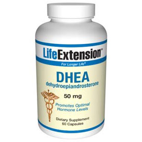 DHEA 50 mg (Dehydroepiandrosterone), 60 Capsules, Life Extension For Sale