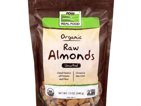 Organic Almonds, Raw & Unsalted, 12 oz, NOW Foods For Discount