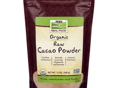 Organic Cacao Powder, Raw, Sun Dried, 12 oz, NOW Foods Supply