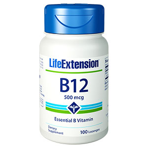 Vitamin B12 500 mcg Dissolve-In-Mouth, 100 Lozenges, Life Extension Sale