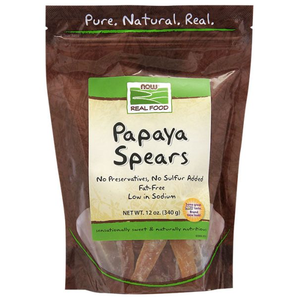 Papaya Spears, 12 oz, NOW Foods Online Hot Sale