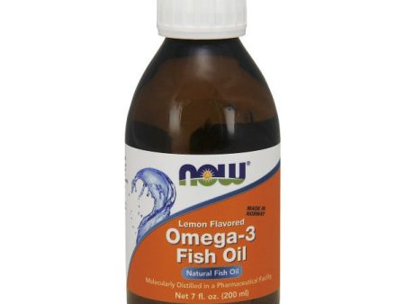 Omega -3 Fish Oil Liquid Lemon Flavored, 7 oz, NOW Foods on Sale