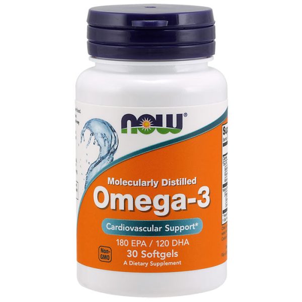 Omega-3 Fish Oil Molecularly Distilled, 30 Softgels, NOW Foods For Cheap