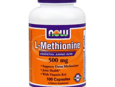 L-Methionine 500mg with B-6 10mg 100 Caps, NOW Foods on Sale