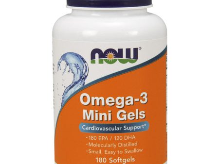 Omega-3 Mini Gels 180 EPA 120 DHA, 180 Softgels, NOW Foods Sale