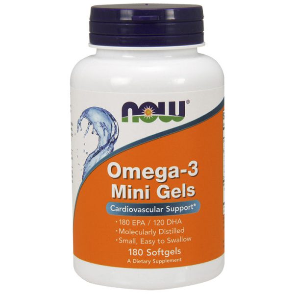 Omega-3 Mini Gels 180 EPA 120 DHA, 180 Softgels, NOW Foods Sale