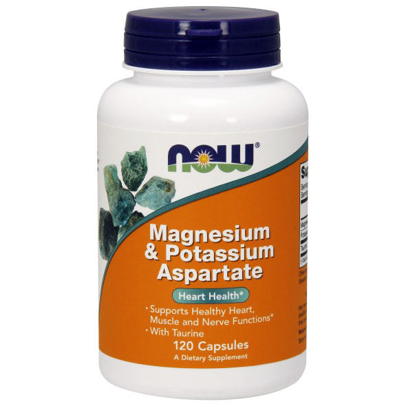 Magnesium & Potassium Aspartate with Taurine 120 Caps, NOW Foods Online