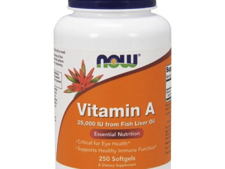 Vitamin A 25,000 IU (Fish Liver Oil) 250 Softgels, NOW Foods For Cheap