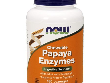 Papaya Enzyme Chewable Vegetarian 180 Lozenges, NOW Foods Online Sale