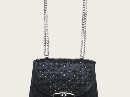 Black bovine shoulder handbag For Cheap