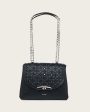 Black bovine shoulder handbag For Cheap