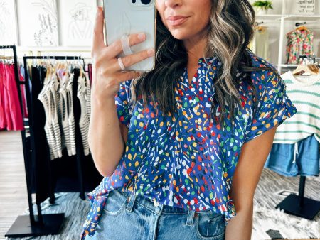 Jenny Blue Multi Blouse Sale