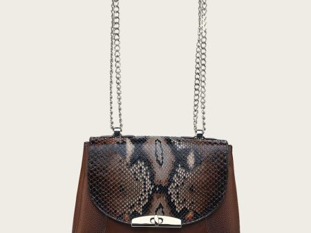 BROWN SHOULDER EXOTIC HANDBAG Online now