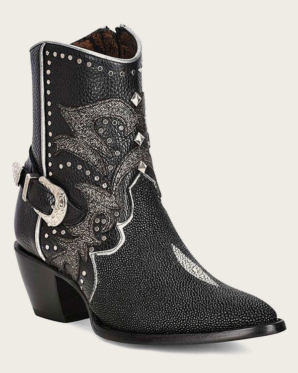 Ankle black western exotic bootie Online