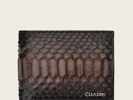 Brown bifold python wallet Discount