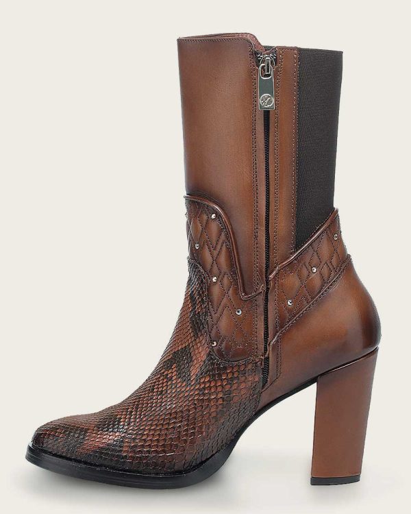 Ankle embroidery honey exotic bootie Sale