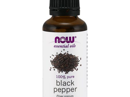 Black Pepper Oil, 100% Pure Essential Oil, 1 oz, NOW Foods on Sale