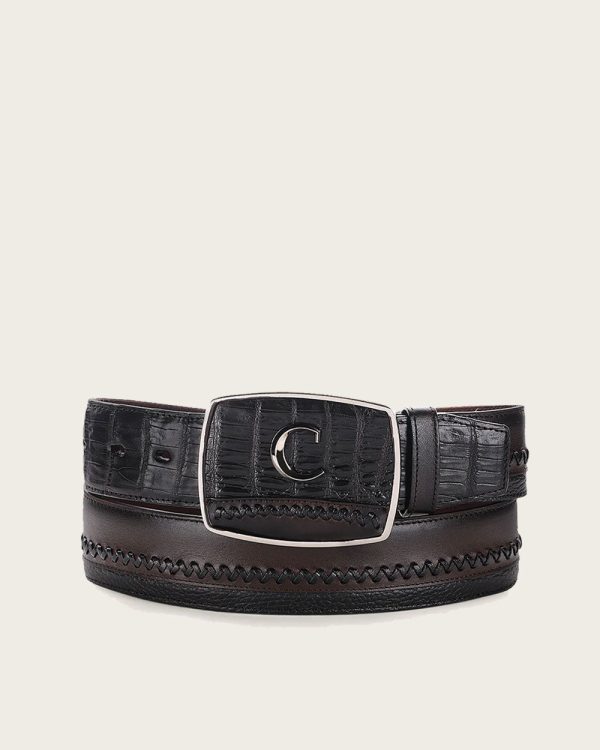 Black ultra exotic cowboy Belt Online Hot Sale