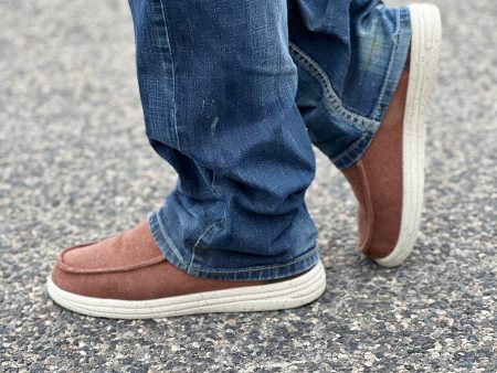 Mens Sherpa Lined Slip on Sneaker in Brown Online Sale