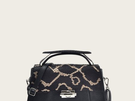 Black python top handle handbag Supply