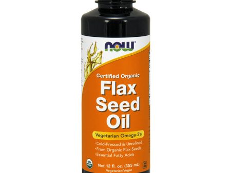 Organic Flax Seed Oil Liquid, 12 oz, NOW Foods Online