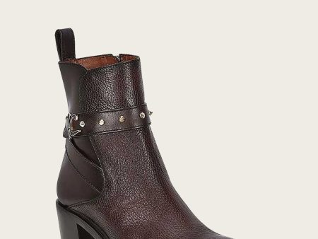 Ankle brown deer bootie Discount