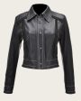 Black stitching  jacket Fashion