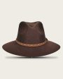 Chocolate Brown safari Wool Hat with leather headband For Sale