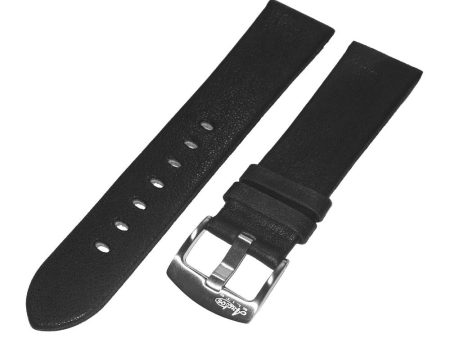 22mm Soft Black Genuine Italian Leather Watch Strap by Arctos-Elite Germany. Surgical Steel Buckle. Fashion